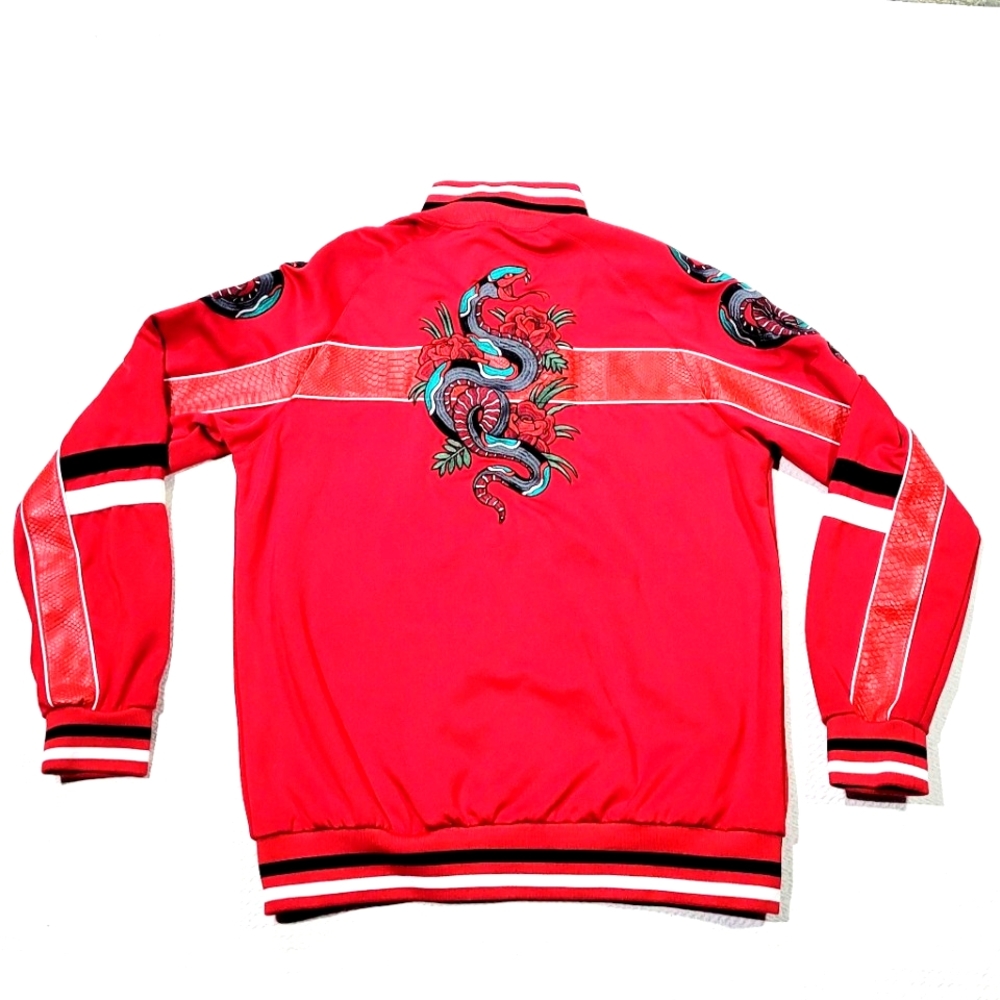 Reason NYC Full Zip Moto Style Snake Collection Men's Heavy Nylon Jacket size XL